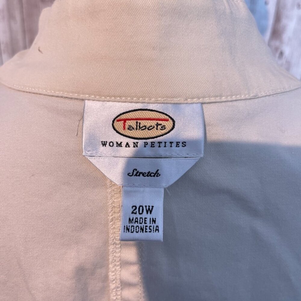 Talbots Cream Button Front Jacket Size 20 Petite - image 4